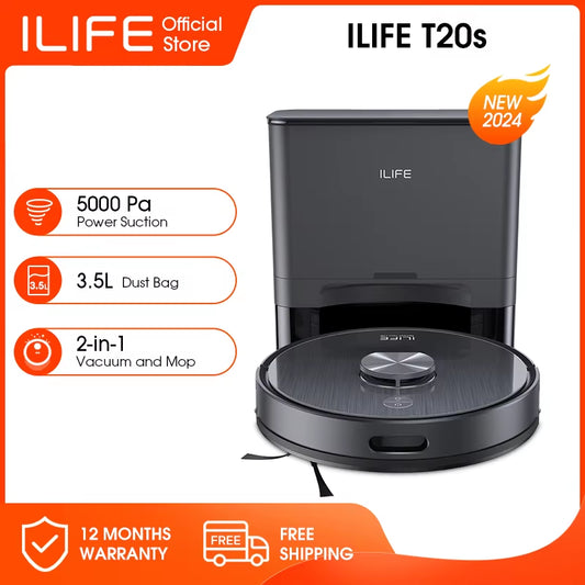 T20S LDS Robot Vacuum Cleaner,5000 Pa,Auto Empty Dock 60 Days Hands off Cleaning Vacuum and Mopping Wet / Dry Sweeping