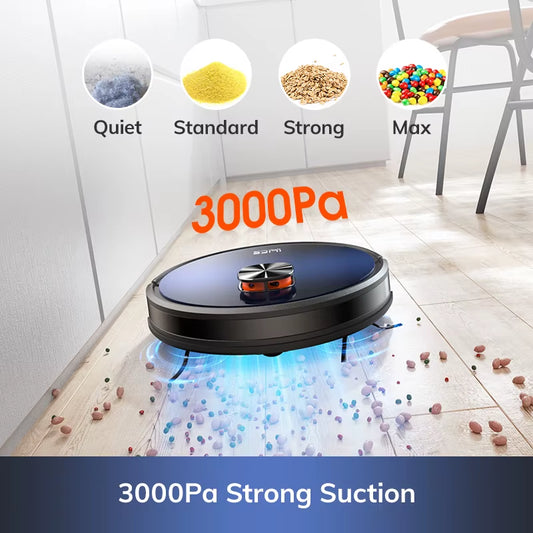 T10S LDS Vacuum Cleaner Robot,Auto Empty Station for 60 Days,2.5L Large Dust Bag,App Remote Control,3000Pa Suction